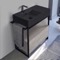 Modern Console Vanity with Grey Oak Cabinet, 35